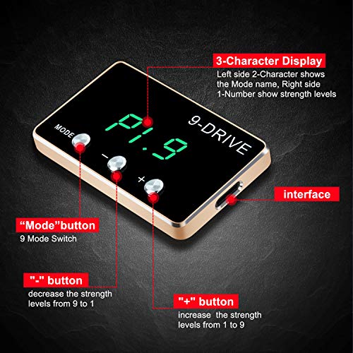 Wztepeng 807 9 Drive 9-Drive Modes Smart Electronic Throttle Response Controller Pedal Racing Accelerator Compatible with Chrysler Dodge Challenger Magnum Jeep Commander Grand Cherokee Wrangler JK RAM