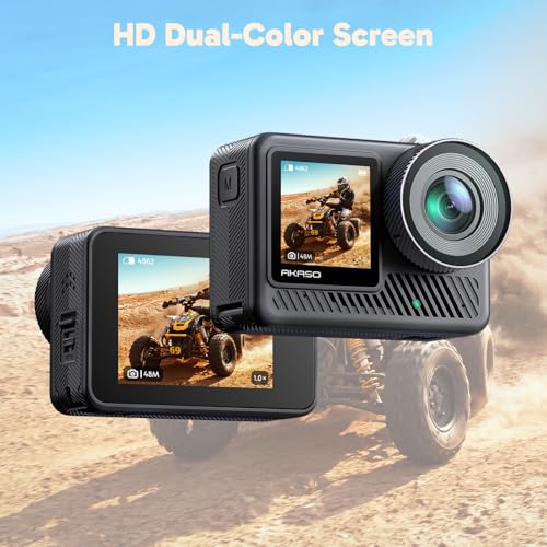 Image of AKASO Brave 8 Lite 4K60fps Action Camera with 64GB MicroSD U3 Card - 33ft Waterproof Underwater Camera, 48MP, Ultra HD Video, HDR, SuperSmooth, 5X Zoom, 8X Slo-Mo, Helmet Sport Camera Accessories Kit