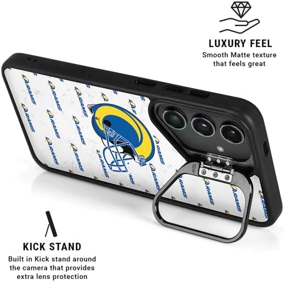 Skinit Kickstand Phone Case Compatible with Galaxy S25 Ultra - Officially Licensed NFL Los Angeles Rams White Logo Blast Design