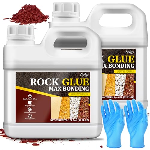 Rock Glue - 0.5 Gallon Highly Concentrated Mulch Adhesive Glue for Landscaping, Garden - Non Toxic, Max Bonding Outdoor Landscape Mulches Binder Stabilizer for Pea Gravel, Rock, Leaf, Stones, Bark