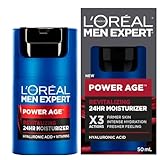 L'Oreal Paris Men Expert 24 HR Face Moisturizer for Men with Hyaluronic Acid and Vitamins, For Dry Skin, Fights Signs of Aging, Power Age, Packaging May Vary, 50 mL