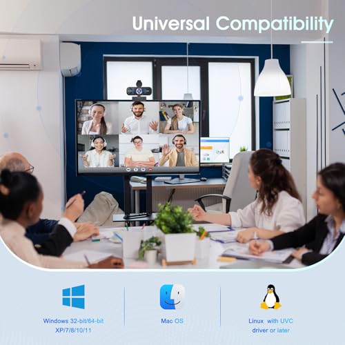 Image of TRAUSI HD Webcam with Noise-Canceling Microphone, Auto Light Correction, USB Plug & Play Web Camera for PC /Mac Laptop Desktop, Compatible with Zoom, Online Classes (Black)