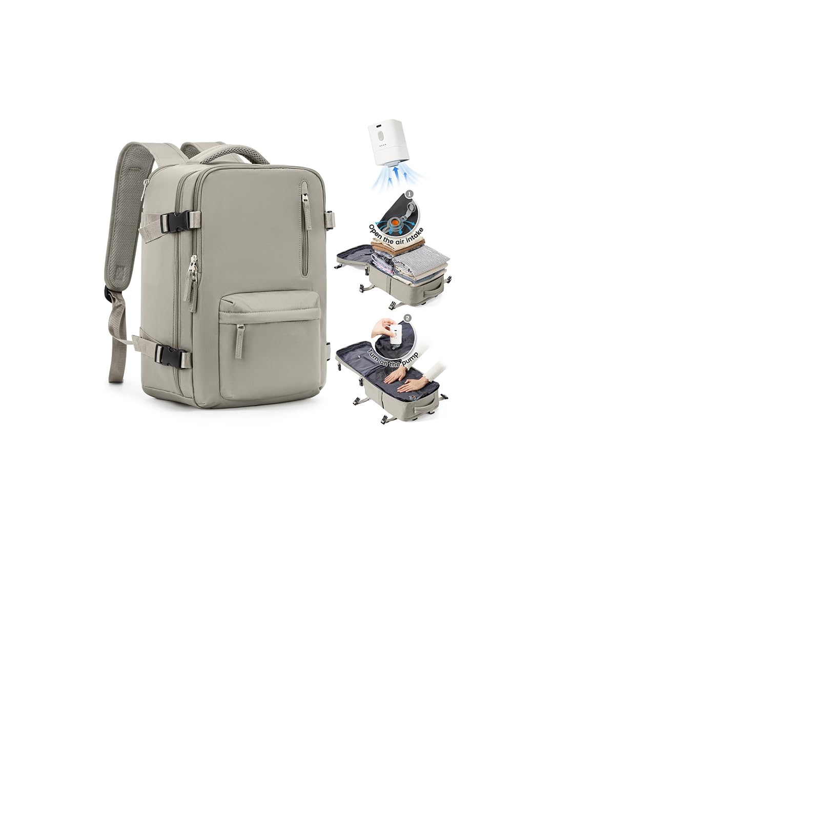 SZLX Zaino A Vuoto Bagaglio A Mano Donna, Zaino Airbag Con Sistema Di Vuoto Per Viaggi, Ryanair Viaggio Ruscksack Dimensione Cabina Con Pompa Impermeabile Uomo Valigia A Vuoto