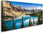 Wall Pictures for Living Room Moraine Lake Landscape Banff National Park Photos Large Canvas Prints Framed Wall Art Modern Nature Pictures for Bedroom Wall Decor XLarge Canvas Wall Art 24x48inch