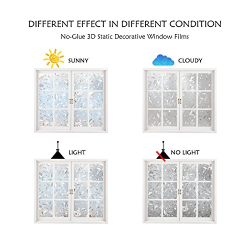 3D Motivo Floreale resuable No Adesivi Vuoto Vetro...