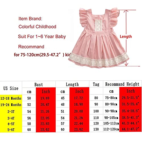 Colorful Childhood Baby Girls Dress Toddler Girls Flare Lace Trim Princess Party Dress (12-18 Months, Light Pink) #TOP4