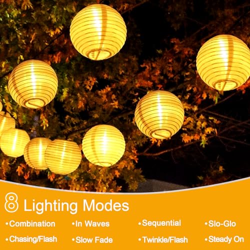 WoskjXas Solar String Lanterns, 13.6M/44.6FT 30LEDs Timable Solar Lanterns Fairy Lights - Image 4