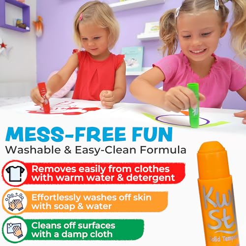 Image of Kwik Stix Solid Tempera Paint Sticks, 24 Colors, Washable Paint Sticks for Kids, Non-Toxic, Quick Drying, Allergen Free, Comes in Classic, Metallic, & Neon Colors, Ideal for Kids and Toddlers