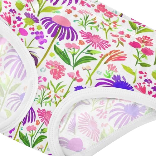 Girls Underwear Toddler 2t Cotton Panties Little Girl Fancy Briefs Underpants Purple Pink Wildflowers4