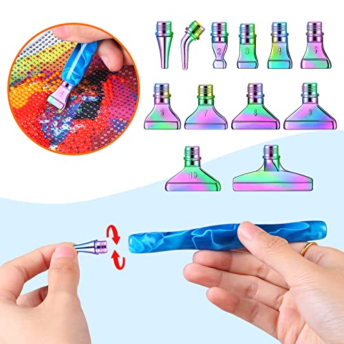 Sttargxing 27 Pcs Diamond Painting Pen Kit,12Pcs Stainless Steel Tips With 12 Clay, Multi Placer Tips 5D Diamond Painting Accessories, Diamond Painting Pen Replacement For Diy Craft(Colorful) #TOP3