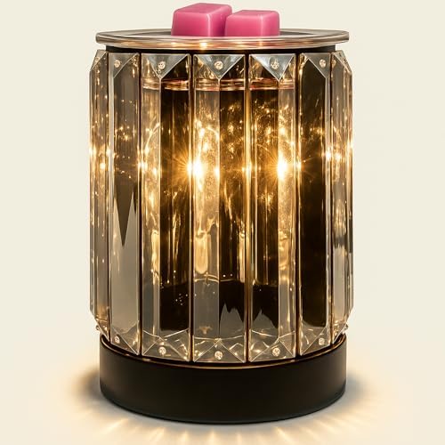Leyoue Wax Melting Heater Electric Burning Burner Electric Essential Oil Warmer Incense Wax Melt Warmer Night Light Aroma Decorative Lamp for Gifts & Decor(Ironwork Crystal) - Thumbnail 2
