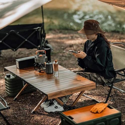 Tavolo pieghevole portatile, leggero, design arrotolabile, per campeggio, picnic, barbecue, attività in giardino