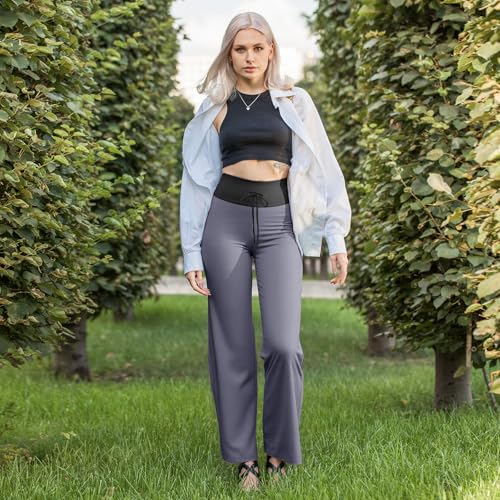 Image of TNNZEET 3 Pack Women's Wide Leg Pants with Pockets - Casual Loose Yoga Trouser Pants Sweatpants Palazzo Lounge Pajama Pants