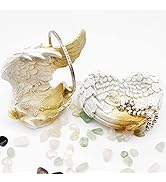 Heart Wedding Ring Dish Angel Wing Jewelry Tray Decorative Display Holder Desktop Hairpin Storage...