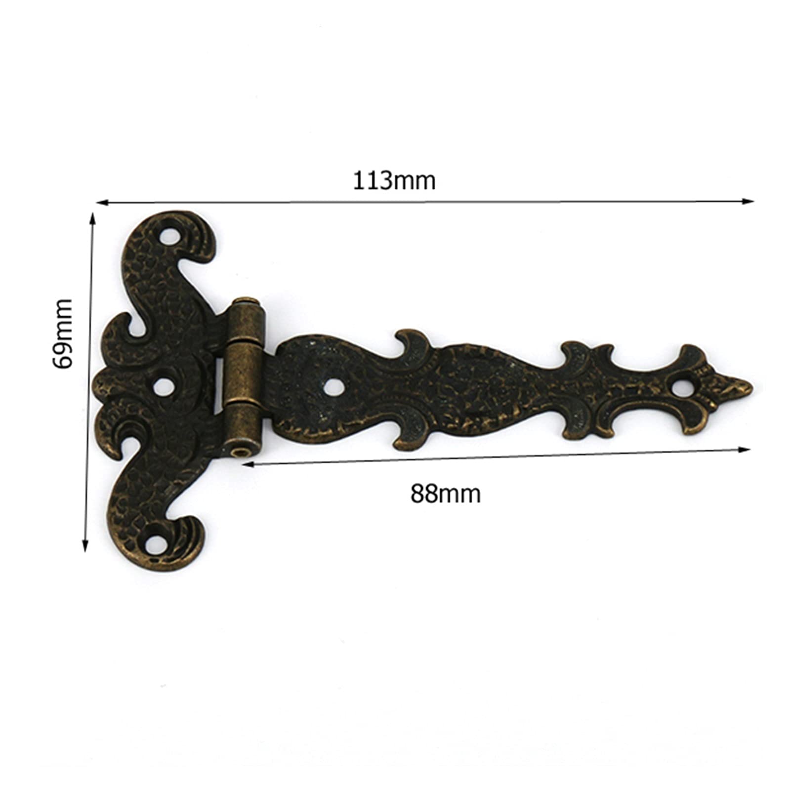 Zawiasy, zawiasy 2 szt. 113 * 69mm antyczny brąz/czarny zawias do okien szafka szafka drzwi do szafy drewniane pudełka etui na biżuterię skrzynia (kolor: brąz)