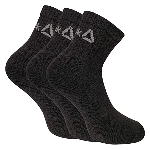 Buy Reebok Men's Cotton Ankle Socks (Pack of 3) (IDR0080C01 Black_Foot Size) at Amazon.in