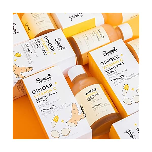Sweet-Chef-Ginger-Vitamin-C-Spot-Tonic-Ginger-Turmeric-Vitamin-C-Facial-Toner-Hydrates-and-Visibly-Smooths-Skin-Vitamin-C-Helps-to-Fade-the-Appearance-of-Dark-Spots-130ml-439-fl-oz Sweet Chef Ginger + Vitamin C Spot Tonic - Ginger + Turmeric Vitamin C Facial Toner, Hydrates and Visibly Smooths Skin - Vitamin C Helps to Fade the Appearance of Dark Spots (130ml / 4.39 fl oz)