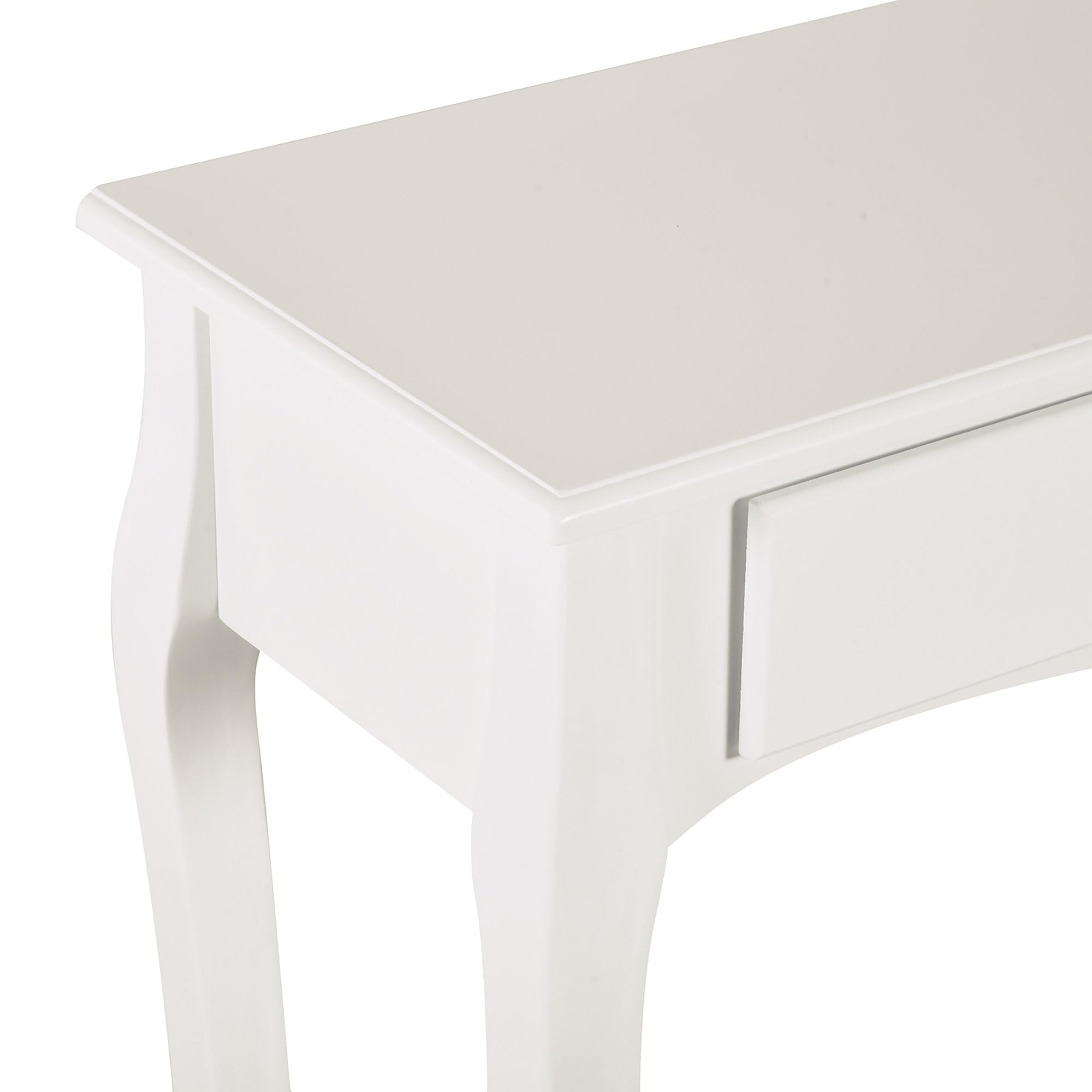 HOMCOM Mesa Consola Aparador con Cajones Madera 100x33x75cm Blanco Brillo | Salón Comedor, Mueble Recibidor, Mesa Auxiliar, con Estante, Diseño Elegante