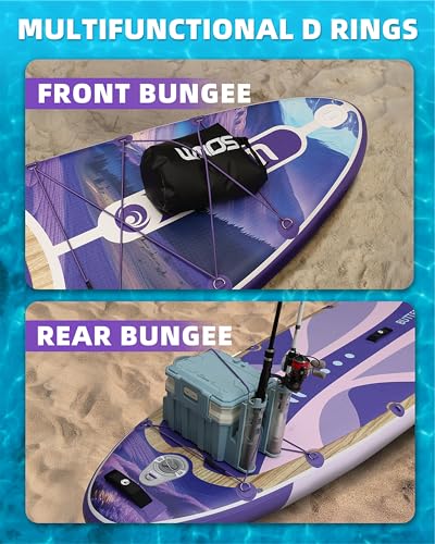 Image of 11'*33 inch /34 inch Inflatable Stand Up Paddle Board for Beginners,400 /420lbs Capacity, Anti-Slip EVA Deck, Includes Adjustable Paddle, Pump, Backpack & SUP Accessories for Surfing, Fishing, Yoga & More