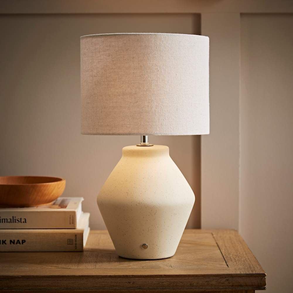 ValueLights | Finn Cream Ceramic Rechargeable Table Lamp with Linen Shade | Table Lamps & Home Improvement Essential ValueLights | Finn Cream Ceramic Rechargeable Table Lamp with Linen Shade | Table Lamps & Home Improvement Essential
