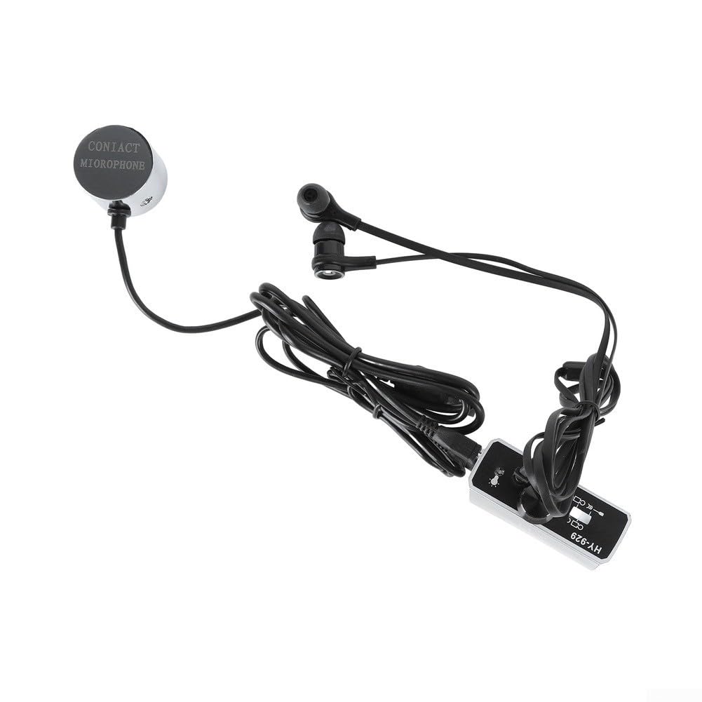 Rohrleckdetektor HY929 Akustischer Wasserlecksucher mit Kopfhörern, starkes Eindringen Audiogerät für Sanitär, Silber, 6 x 5,8 cm