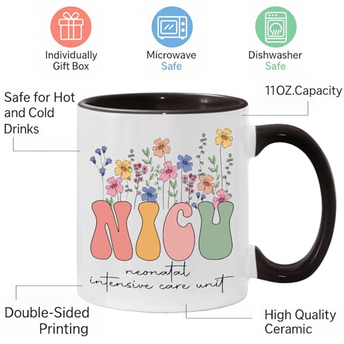 Taza de Cerámica 11oz con Posavasos para Enfermeras NICU miniatura 3