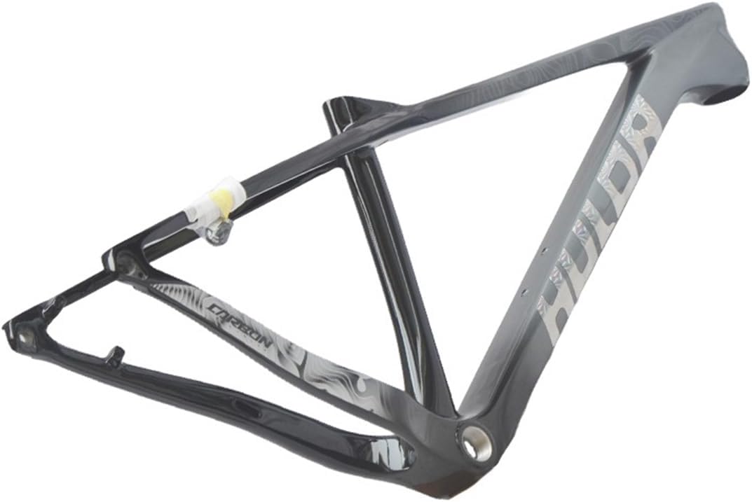 29er Mountain Bike Boost Frame 12*173mm Thru-Axle 15" 17" 19" XC Trail Racing Hardtail Bikes Frame Ultralight Carbon Fibre Disc Brake Frame, Max 2.35'' Tires Internal Routing(Black-grey,29*15")