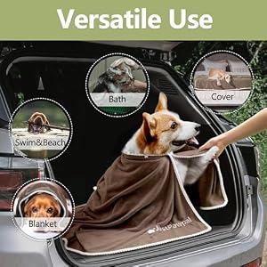 Dog Towels Pack of 2 - Absorbent Soft Microfiber Towels for Drying Dogs Extra Large, Large, Medium, Small - Pet Bath, Grooming Towel - Adjustable Button (Brown, Large 56"x28") Dog Towels Pack of 2 – Absorbent Soft Microfiber Towels for Drying Dogs Extra Large, Large, Medium, Small – Pet Bath, Grooming Towel – Adjustable Button (Brown, Large 56″x28″)