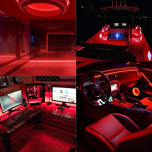 Kxzm Dc 24V Red Led Strip Light 32.8Ft(10M) 1200Leds 2835 Smd 90W High Brightness No-Waterproof Ip20 Flexible Ribbon For Kitchen Garden Backyard Hallways Stairs Decoration Lighting #TOP6