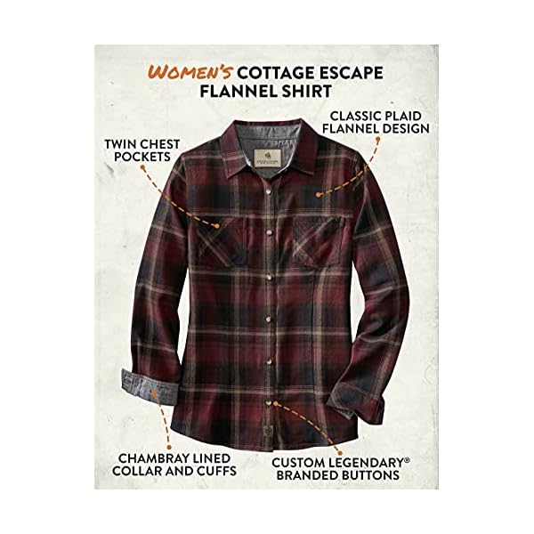 Legendary-Whitetails-Womens-Cottage-Escape-Flannel-Shirt Legendary Whitetails Women's Standard Cottage Escape Flannel Shirt, Forest Plaid, Medium
