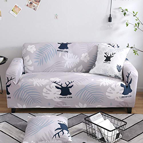 LNXSESN Fundas para Sofa Alce De Hoja Lila Fundas Sofa Elasticas Estampadas Spandex Funda Sillon Universal Cubre Sofa Verano Modernas Fundas de Sofa Espesas Ajustables Fundas Sofa 1 Plaza