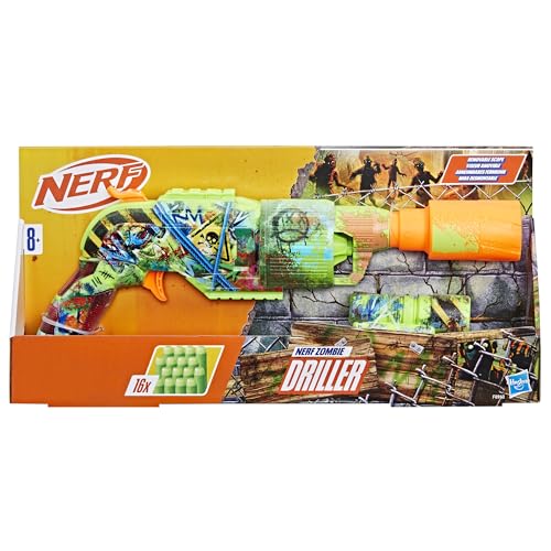 Nerf Zombie Driller Foam Dart Blaster, Rotating 5-Dart Cylinder, Removable Targeting Scope, 16 Elite Darts, Foam Blaster - Image 3
