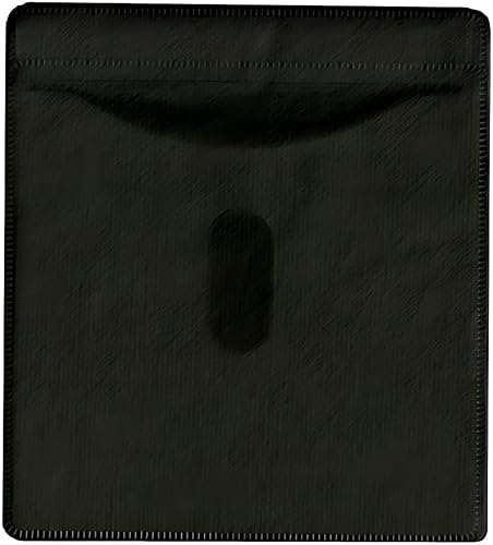 Mediaxpo Fundas de plástico de doble cara para CD de alta calidad, funda de plástico para CD para máxima protección y organización (negro) (paquete