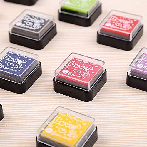 Image of KRAFTMASTERS� Stamp Pads, Craft Ink Pad Stamps for Rubber Stamps, Paper, Scrapbooking, Wood Fabric, Best Gift for Kids (Pack of 12)