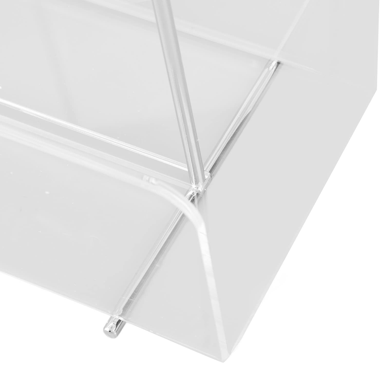 SIXRUN Transparenter Acryl-Magazinhalter, Aufbewahrungsbox für Büroorganisation mit Goldenem Metallgriff, für Zeitschriften und Dokumente