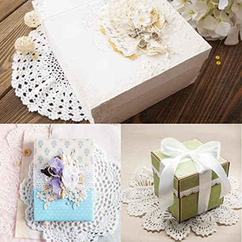 8 Pieces Cotton Lace Doilies Crochet Round Lace Doily Handmade Placemats for Kitchen Dining Room Party Wedding Tableware Dressers Dream Catcher Decoration(6 to 8 Inch)