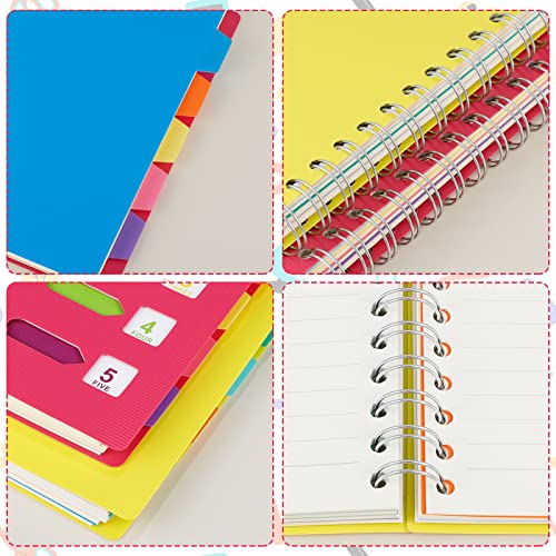 4 Pack Spiral Notebook 5 Subject Notebook A5 Lined Journals With Colored Dividers Notebook With Tabs Multicolor Cute Notebooks For Gifts School Students Office Supplies #TOP5