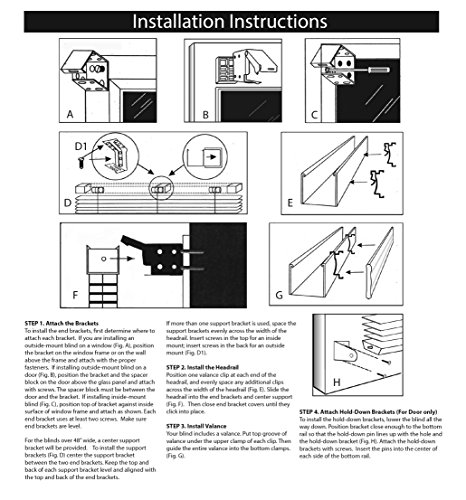 US Window and Floor 2" Cordless Faux Wood Blinds, Fit Windows 30 1/4" - 30 1/2", (Blind Size 29 7/8" x 72"), Inside Mount by US Window And Floor - Used condition - US$26.90
