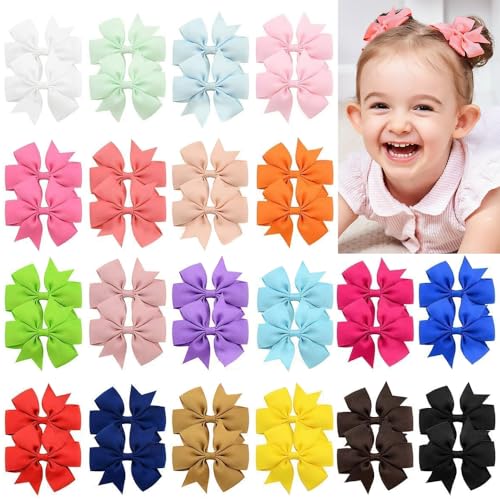 40 piezas lazos para cabello bebé con pinzas cocodrilo miniatura 1