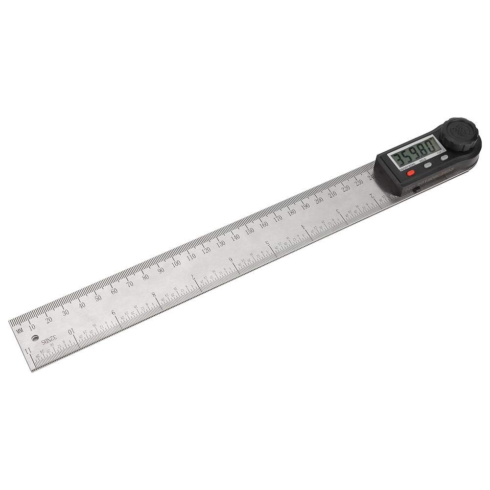 Righello Angolare con Display Digitale, Misuratore Angolare Elettronico 2 in 1 con Manopola di Bloccaggio 0-360°, Righello per Falegnameria, Misuratore Goniometro Multifunzione (300mm)