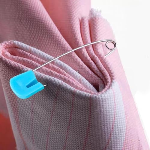 12 Sicherheitsnadeln für Babywindeln, 4,1 cm Windeln, Kunststoff, Stecknadeln, 40 mm, langlebige Kopfverschlüsse mit Sicherheitsverschluss, Edelstahl, ideal für Frottee-Quadrate, Flache und