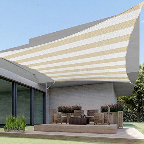 ECOOPTS 4'x5' Sun Shade Sail Rectangle Canopy Cover for Outdoor Patio Pergola Backyard Garden 180GSM HDPE Fabric 95% UV Blockage (Beige white)