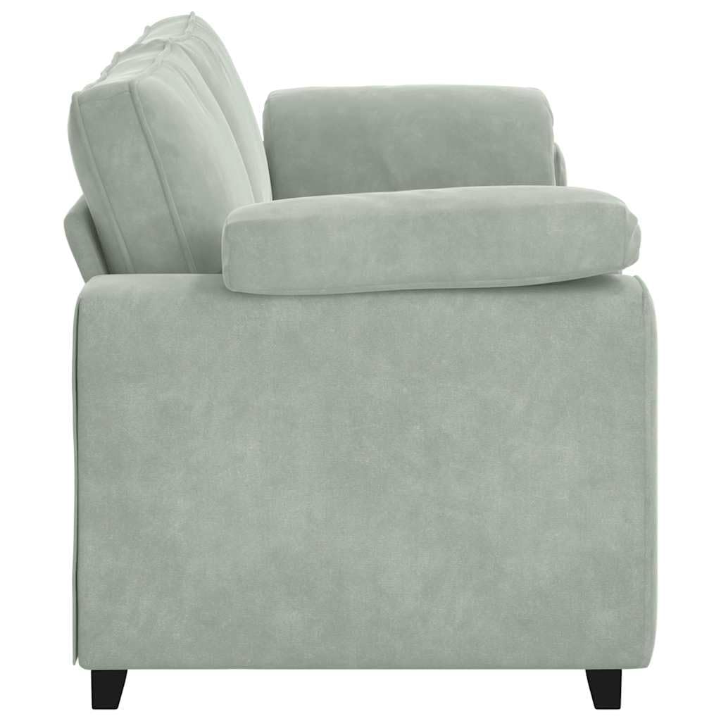 vidaXL Divano a 3 Posti Grigio Chiaro 220x77x82 cm in Velluto, Divano, Divano a 3 posti, Divano in Velluto, Divano, Divano a Tre posti