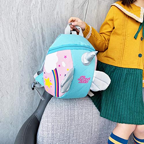 KESYOO Mochila de unicórnio para crianças e crianças, Azul, 18X12X25CM