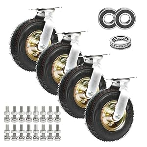 Generic Heavy Duty Pneumatic Swivel Caster Wheels Set