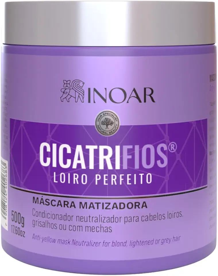 Inoar, Cicatrifios Loiro Perfeito, Máscara, Matização, Brilho Intenso E Restauração Da Cor Natural Dos Fios - 500G