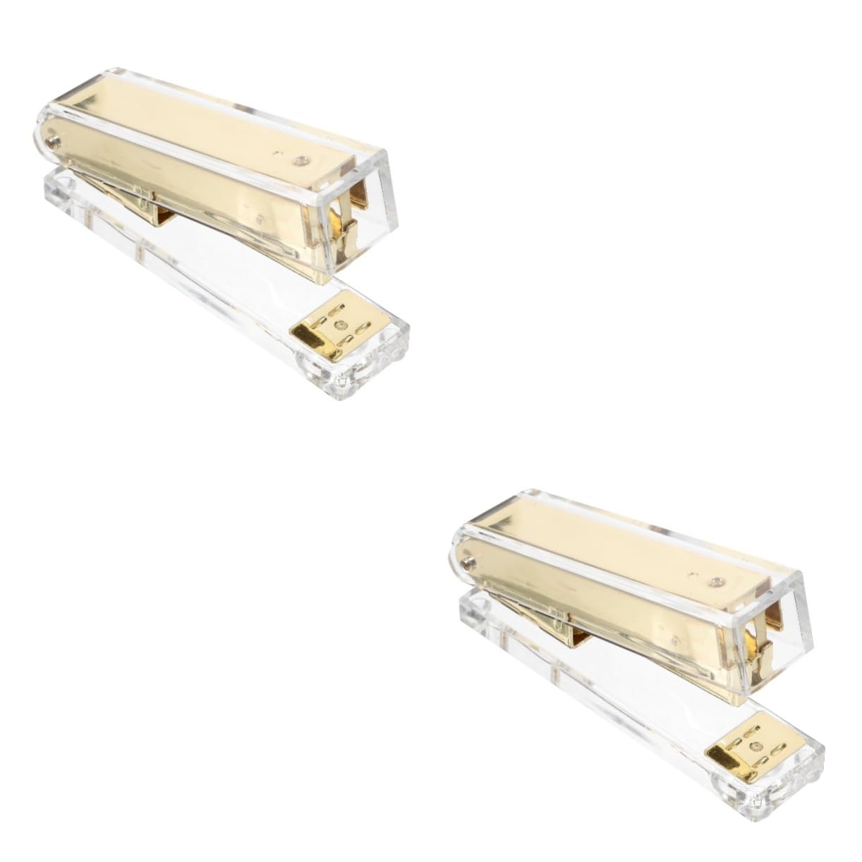 Angoily 2 Pezzi Pinzatrice Scrivania Piccola in Acrilico con Meccanismo Antinceppamento per Ufficio e Studio Stapler Multifunzionale e Resistente per e Regalo