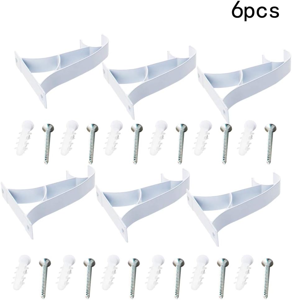 Brackets for Curtain Rods, 4Pcs Double Curtain Rod Brackets for Drapery Rod Premium Aluminum Alloy Heavy Duty Curtain Rod Holders for Living Room, Screen Porches, Family Room Pure White