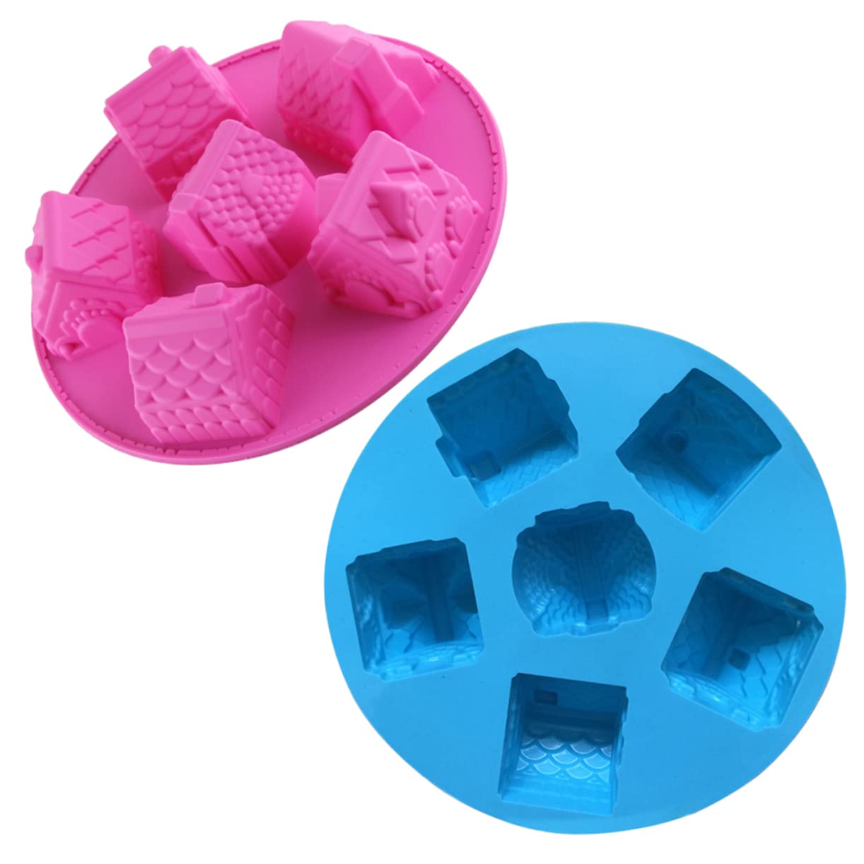 Abaodam 3pièces Moule à Gâteau Silicone Créatif Cavités Villa Antiadhésif Pour Et Pâtisserie Pour Cuisine Couleur Aléatoire
