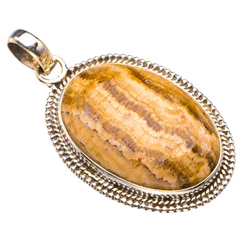 Pendentif en Argent 925 Crisoface naturelle vintage fait main 1.5" D3150 pour femme